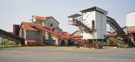 Old abandoned and useless factory buildingの写真素材