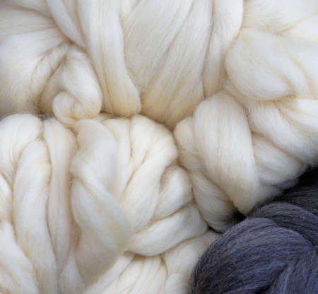 Knitting with wool as a hobbyの写真素材