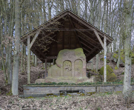 Roman monument in Schweinschied, Germany, Rhineland-Palatinateの写真素材