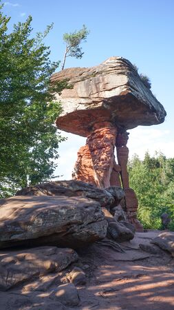 Devils Table Dahner Felsenland Germany. Rhineland-Palatinate. Pfalz. の写真素材