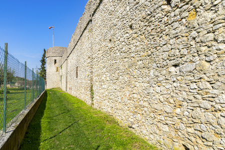 A village with a completely preserved wall from the Middle Ages which still leads around the entire village.の写真素材