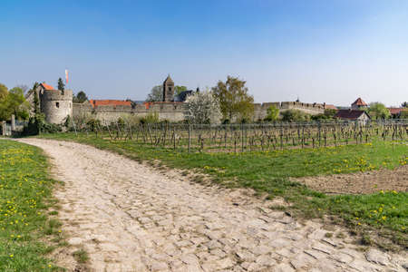 A village with a completely preserved wall from the Middle Ages which still leads around the entire...
