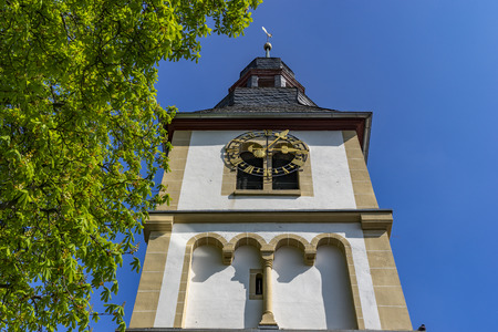 Bell tower at Floersheim-Dalsheim at Rhine-Hesse Germany.の写真素材