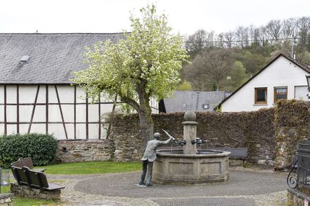Medieval half-timbered houses in the city of Herrstein, Hunsrueck, Germany, Rhineland-Palatinateの写真素材