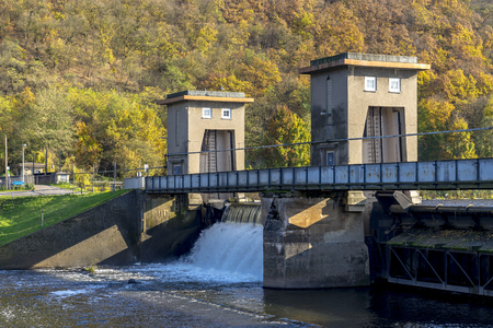 Hydroelectric power plant in Niederhausen Rhineland Palatinate Germanyの写真素材