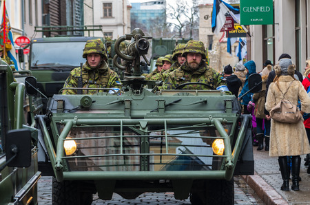 TALLINN, ESTONIA - FEBRUARY 24, 2016: Celebrating of Day of Independence and the Defence Forces...