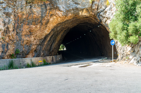 Road to Sa Calobra in Serra de Tramuntana - mountains in Mallorca, Spainの写真素材