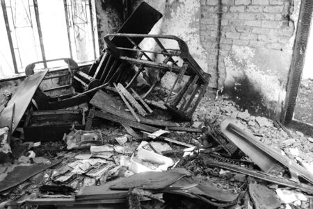 Destroyed furniture の写真素材