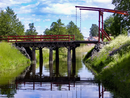 canal stockholm to sail and deliver merchandise formerly europeの写真素材