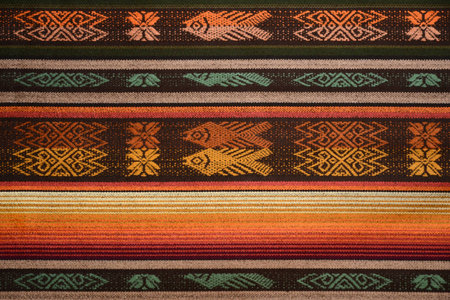 Peruvian fabrics, material for tablecloth, clothesの写真素材
