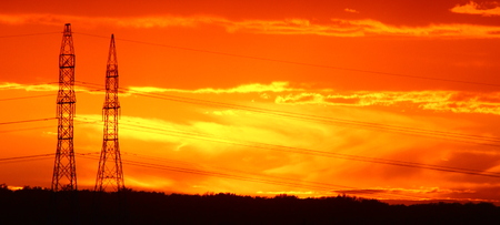 Pylons in Sunset