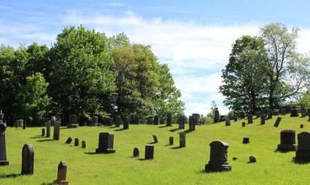 Cemetery in Eastern Townships, Quebecのeditorial素材