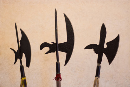 Combat weapons of ancient times from the pastの写真素材