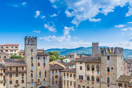 The square in the old town of Arezzo