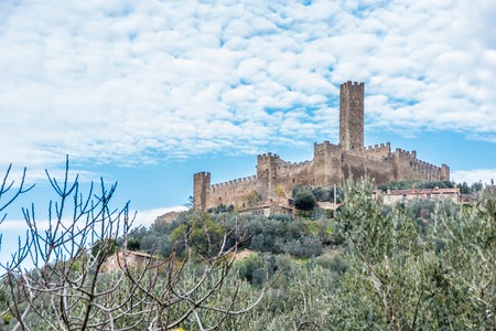 The Montecchio Castle is open to the public and was built in the ninth century and is located in Castiglione Fiorentino in the province of Arezzo in Tuscany, in 1986 was issued a stamp of the castleのeditorial素材