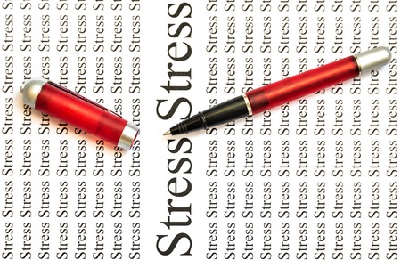 Stress written in black on a white backgroundの写真素材