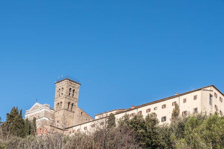 The Basilica of Santa Margherita is located high in the town of Cortona and inside costodisce the relics of the Holyの写真素材