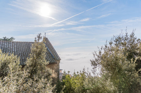 The Basilica of Santa Margherita is located high in the town of Cortona and inside costodisce the relics of the Holyの写真素材