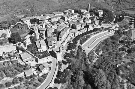 the town of Civitella in Val di Chiana Tuscany-Italyの写真素材