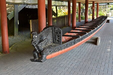 Waka ancient maori boatの写真素材