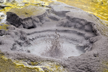 Boiling mud  on White Island, New Zealandの写真素材