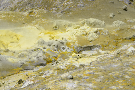 Active sulfur fumaroles on  White Island volcanoの写真素材