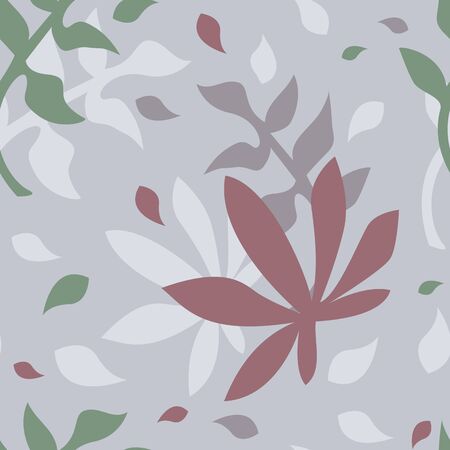 Seamless repeating pattern with leaves in pastel green colors.のイラスト素材