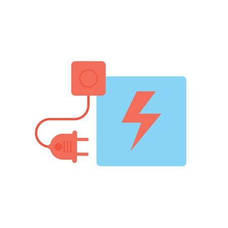 Electric plug, cord and socket interface icon.のイラスト素材