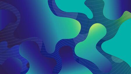 Abstract bright blue background with a gradient. Glossy contrasting background. Liquid paint circles. Beautiful simple background.のイラスト素材