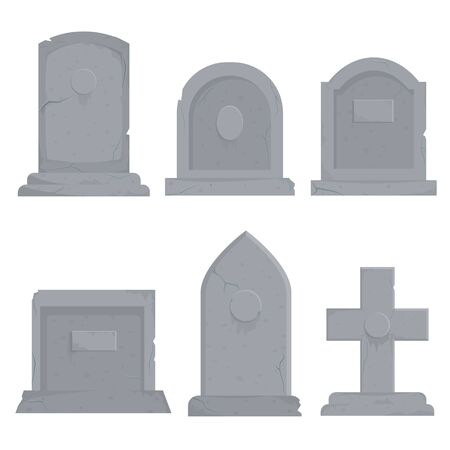 Collection of different various gravestones vector graphic illustrationのイラスト素材