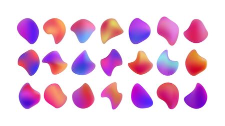 Set of different color transitions, gradients on a white background.のイラスト素材