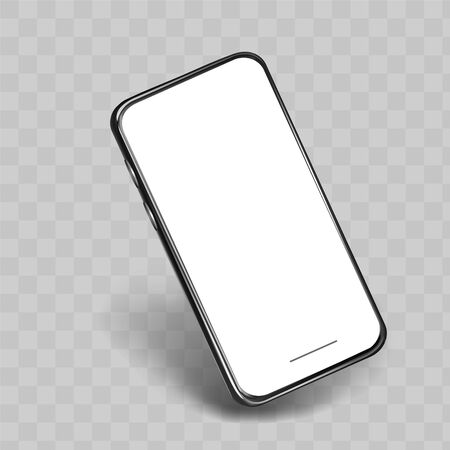 Mobile phone mock up side view on transparent background.のイラスト素材