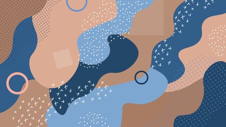 Abstract memphis background with geometric shapes.のイラスト素材