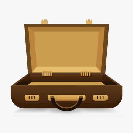 Open empty case. The concept of an still empty suitcase,のイラスト素材