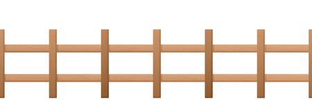 Wooden fence wide gaps in rustic style. New wooden fence large gaps between pillars protection.の写真素材