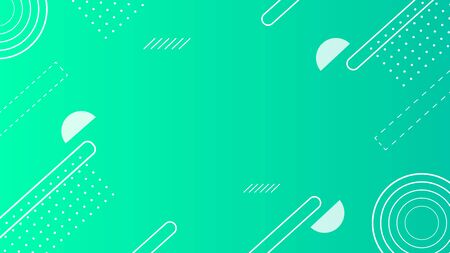 Geometric green background. Graphic elegant geometric green background semicircle circle dot line vibrant.のイラスト素材