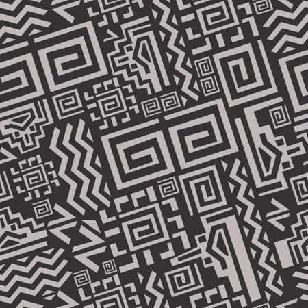 Ethnic tribal pattern seamless. Geometric aztec abstract monochrome pattern fashionable illustration...