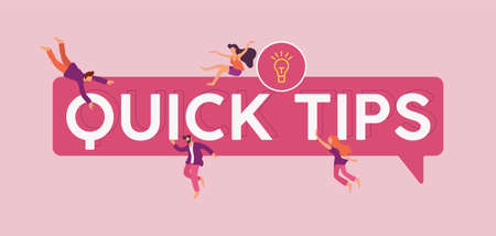 Quick tips illustration. Helpful solutions and suggestions newsletters and notes business creative...