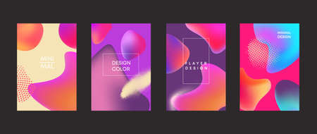 Abstract shapes liquid geometric background. Purple futuristic bubble design with blue fluid drops...