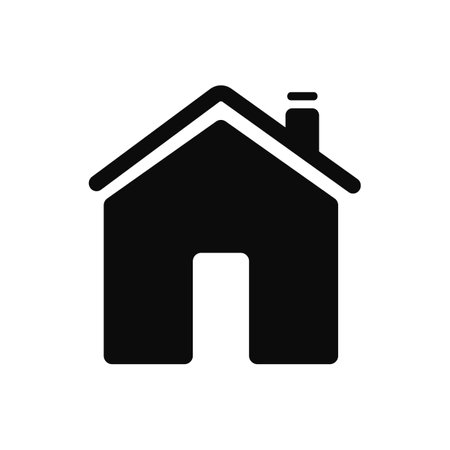 Small black house icon. Architectural real estate symbol and silhouette of comfortable home cottage purchased in vector mortgageのイラスト素材