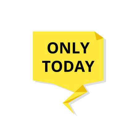 Only today sticker icon. Yellow marketing label for business deal and retail with exclusive vector discountsのイラスト素材