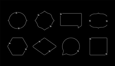 Dialog frames with quotation marks set. Communication with quotes and conversational dialogue with comments for web and art vector discussionのイラスト素材
