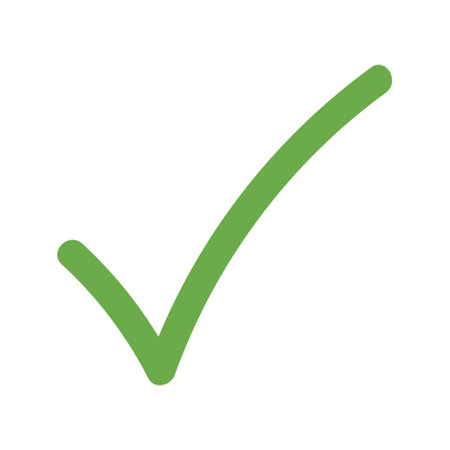 Green checkmark icon. Tick of positive approval and agreement with successful voting and passing vector testingのイラスト素材