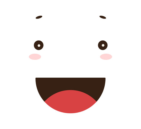 Joy funny face emotion. Cute character with laughing expression for web chat and social apps with vector avatarのイラスト素材
