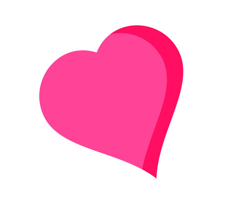 Red carmine heart. Romantic symbol of love and friendly valentine for wedding design and colorful vector gift.のイラスト素材