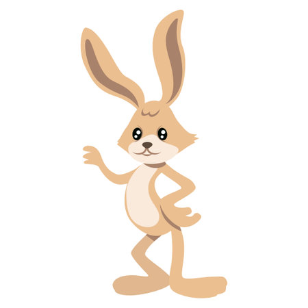 Cartoon hare. Funny rabbit as symbol of new year and easter with a cute smile for an adorable vector designのイラスト素材