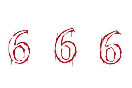 Occult number 666. Symbol of demonology and summoning evil demons with ritual sacrifices and vector occultのイラスト素材