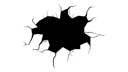 hand drawn cracked glass,wall,egg,ground in cartoon doodle style vector illustrationのイラスト素材