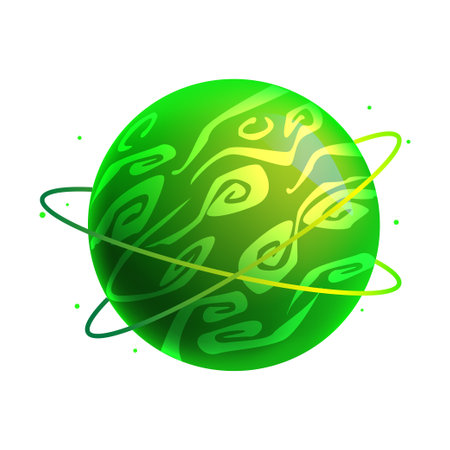 Vector cartoon planet. Colorful set of isolated objects. Space background. Fantasy planetsのイラスト素材