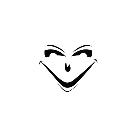 Scary and horror face. Evil spooky smile for halloween as devilish decoration and emotional expression of vector evilのイラスト素材